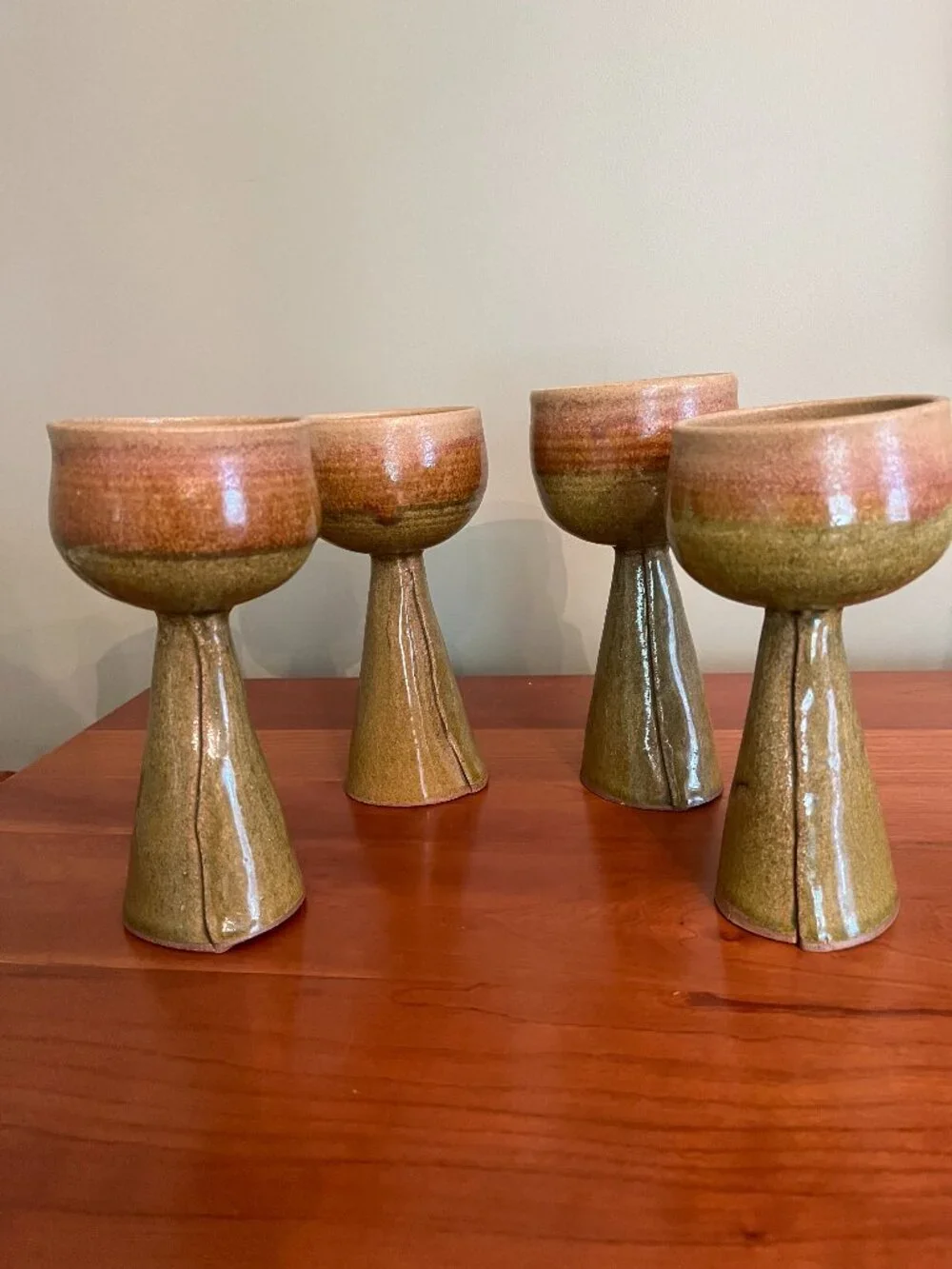Vintage Studio Art Pottery Goblets